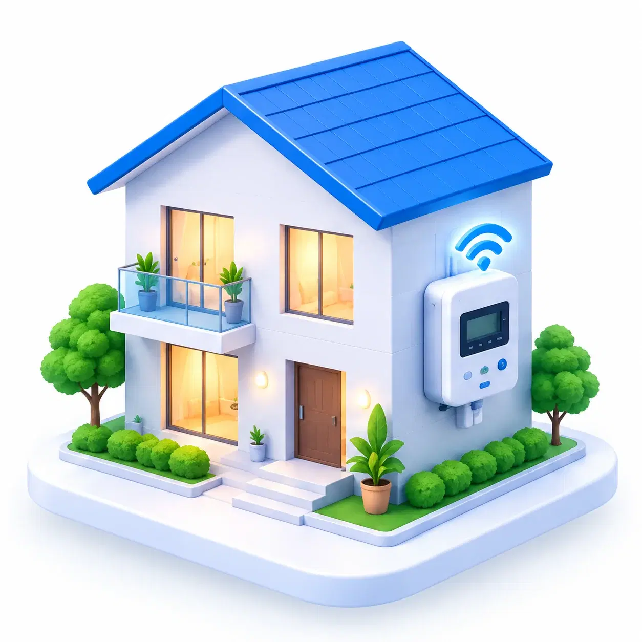 Home with a Qube prepaid meter on the wall